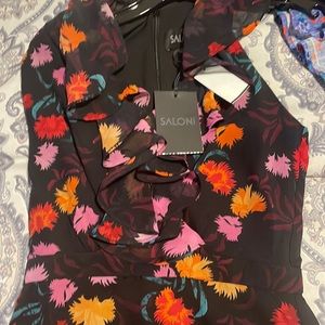 Saloni Floral Ruffle Dress NWT
